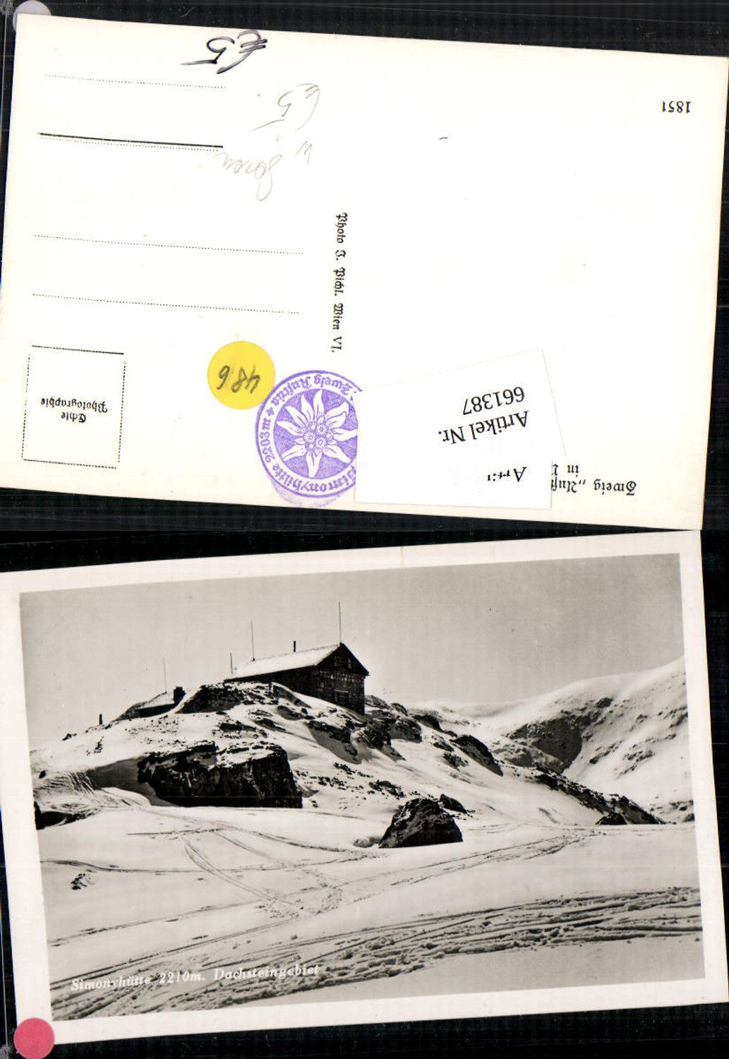 661387,Foto Ak Simonyhütte Dachsteingebiet Hallstatt Dachstein