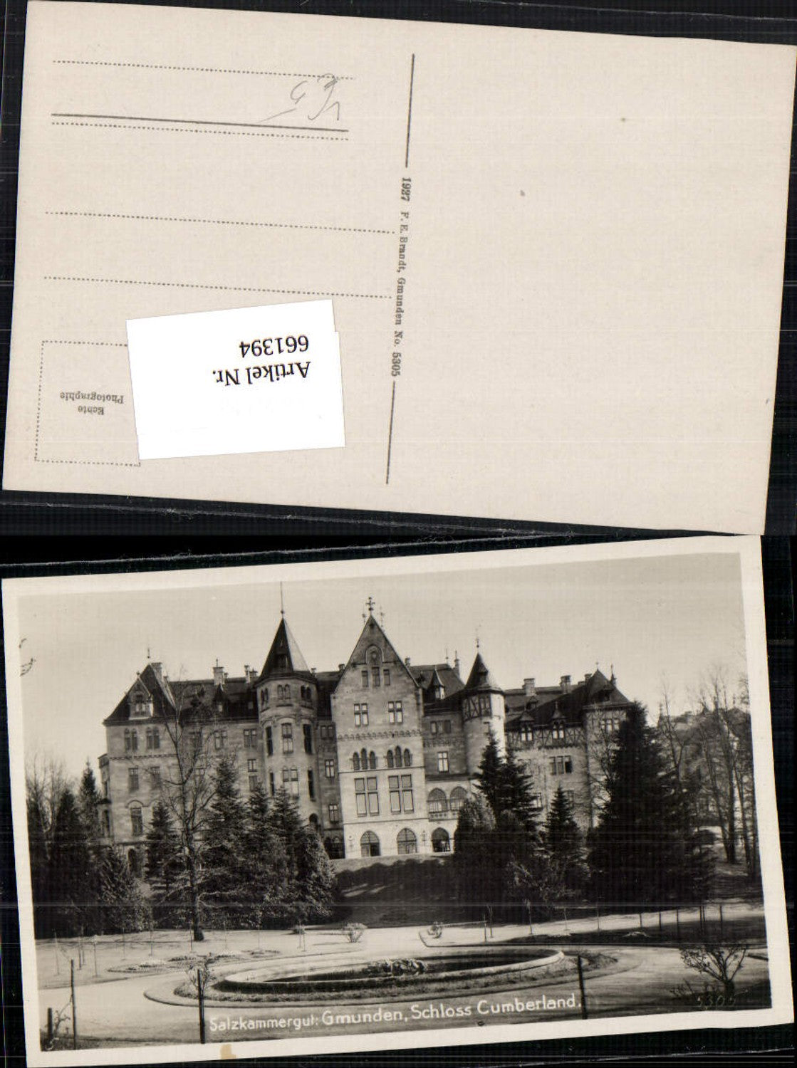 661394,Foto Ak Gmunden Schloss Cumberland Salzkammergut pub F. E. Brandt 5305