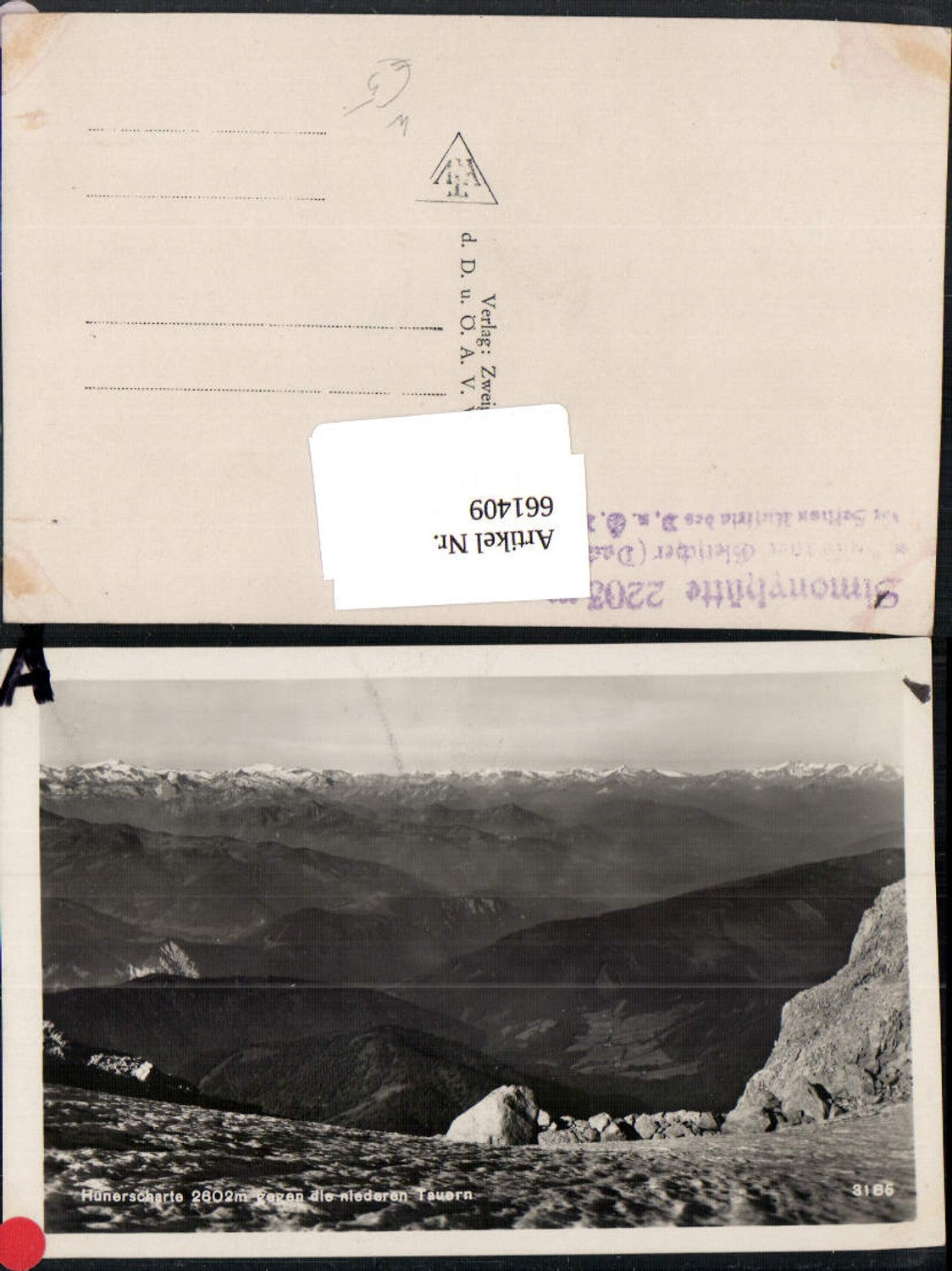 661409,Foto Ak Hunerscharte geg. d. niederen Tauern Dachstein Hallstatt