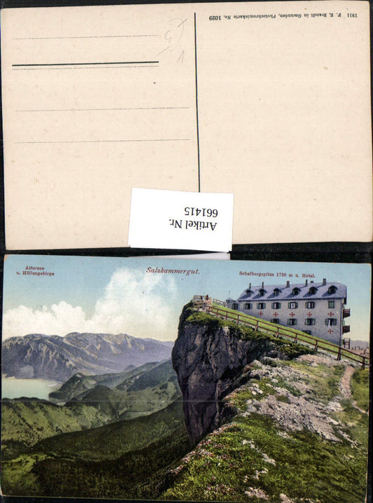 661415,Schafbergspitze mit Attersee St. Wolfgang im Salzkammergut pub F. E. Brandt 1029