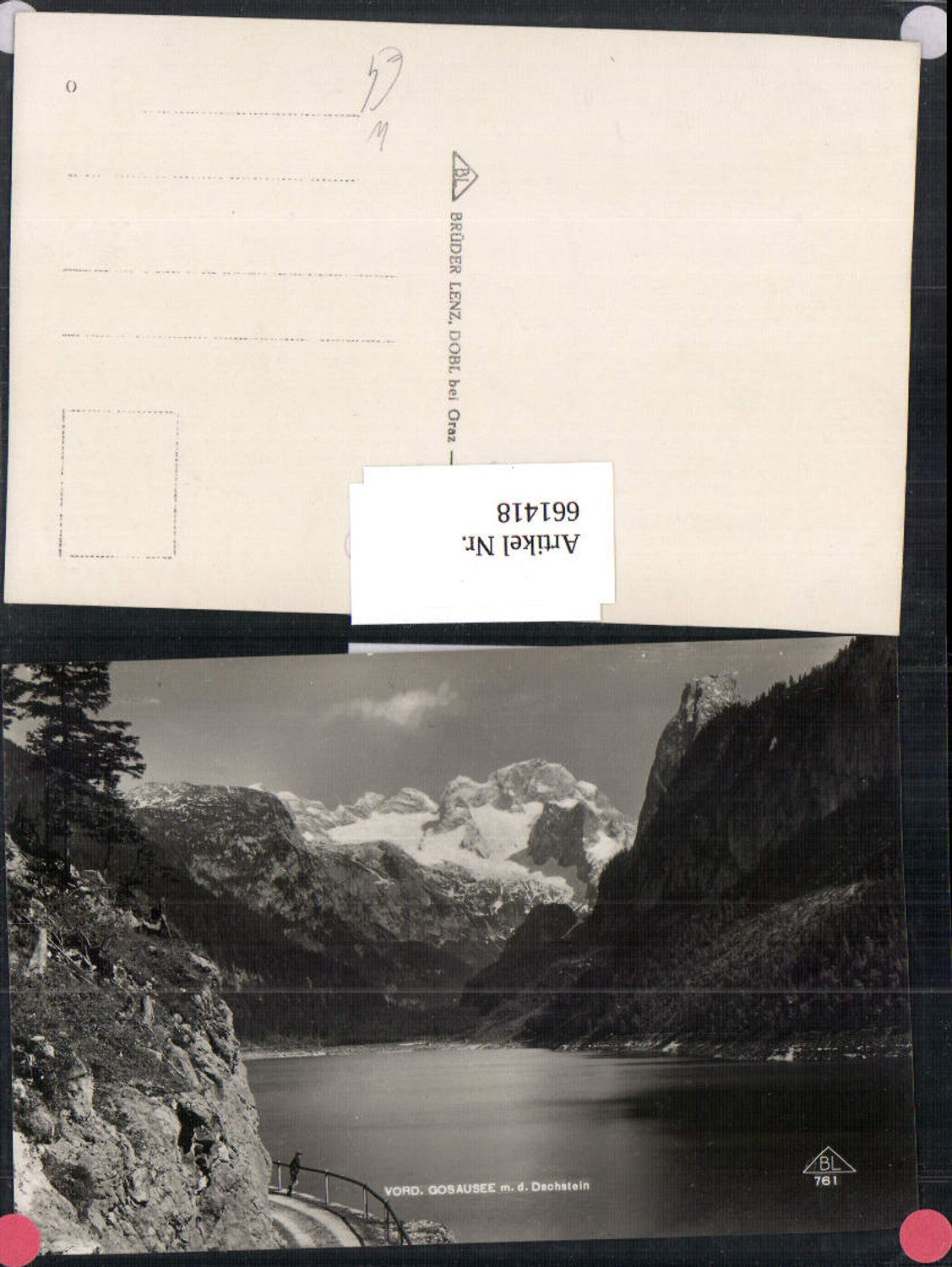 661418,Foto Ak Vorderer Gosausee mit d. Dachstein Gosau