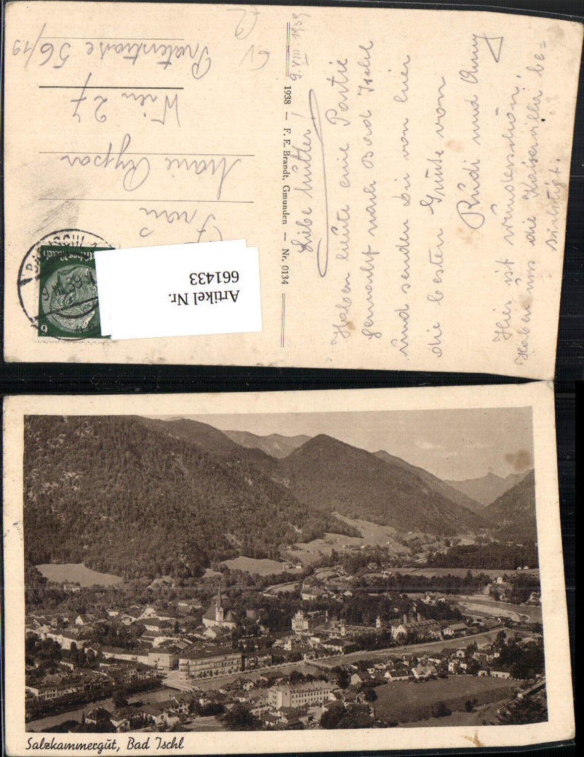 661433,Bad Ischl Salzkammergut pub F. E. Brandt 0134