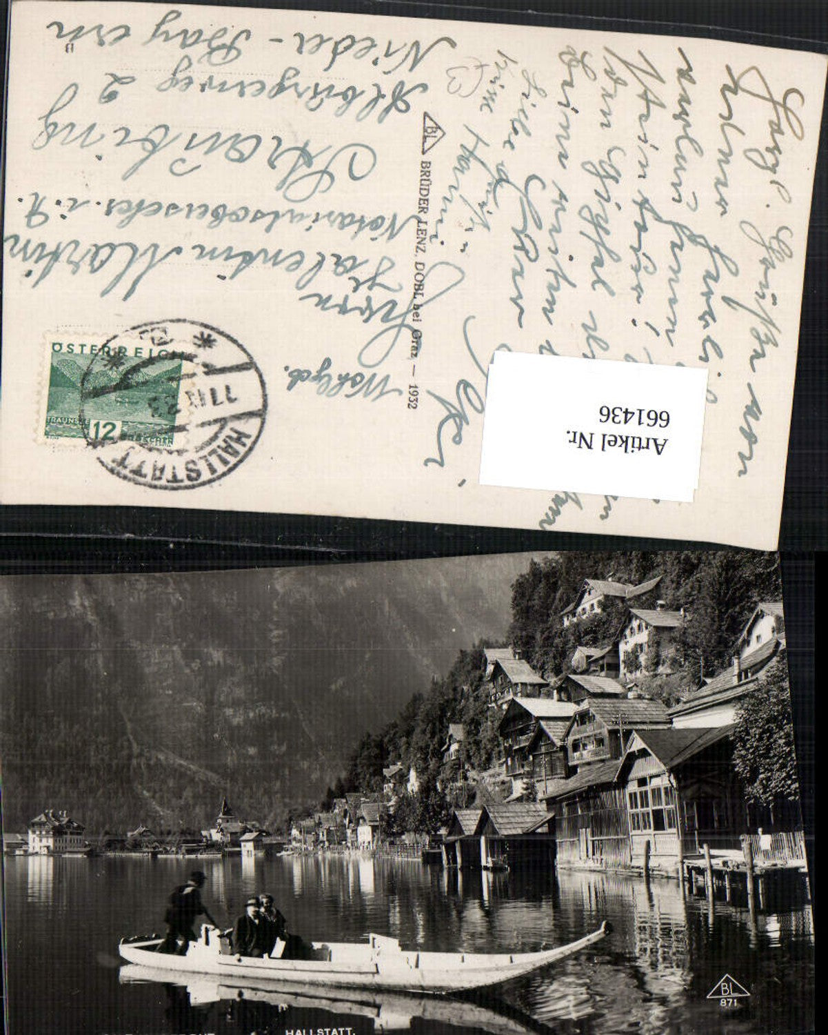 661436,Foto Ak Hallstatt Zille Boot Tracht