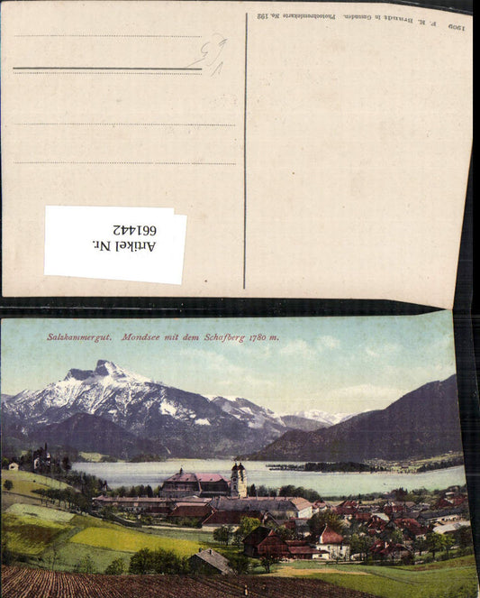 661442,Mondsee mit dem Schafberg Salzkammergut pub F. E. Brandt 192