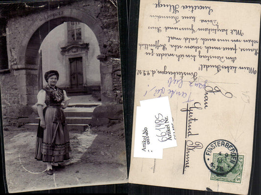 661485,Foto-AK Frau in Tracht aus Finsterbergen 1910 Friedrichroda