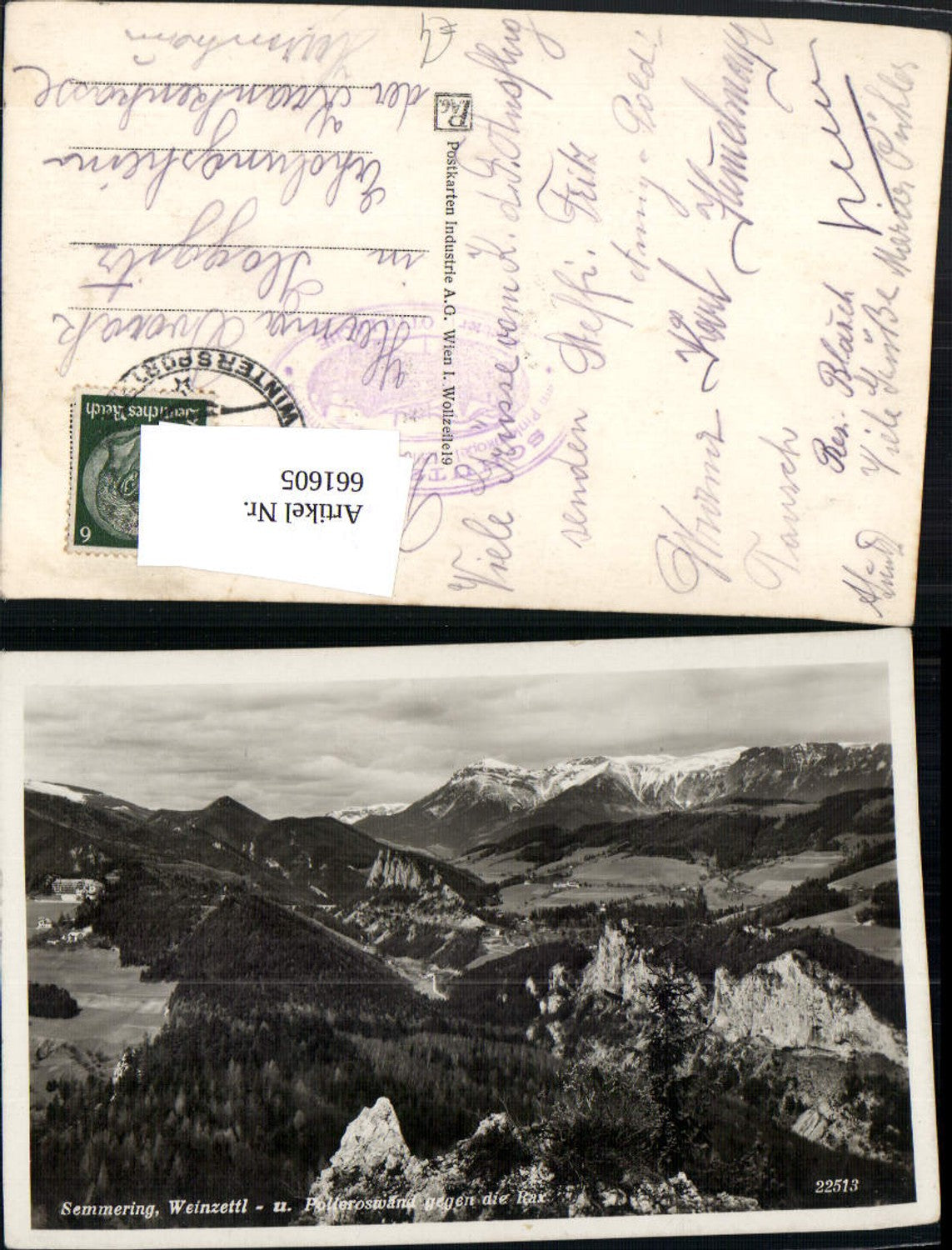 661605,Semmering Weinzettel- u. Polleroswand geg. d. Rax