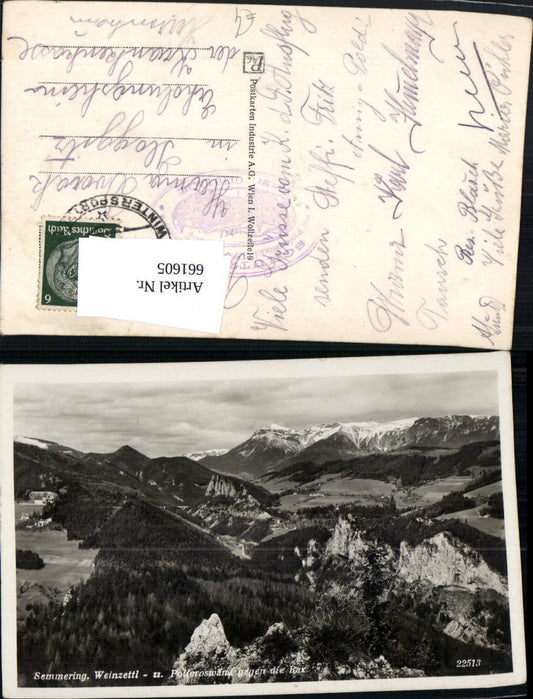 661605,Semmering Weinzettel- u. Polleroswand geg. d. Rax