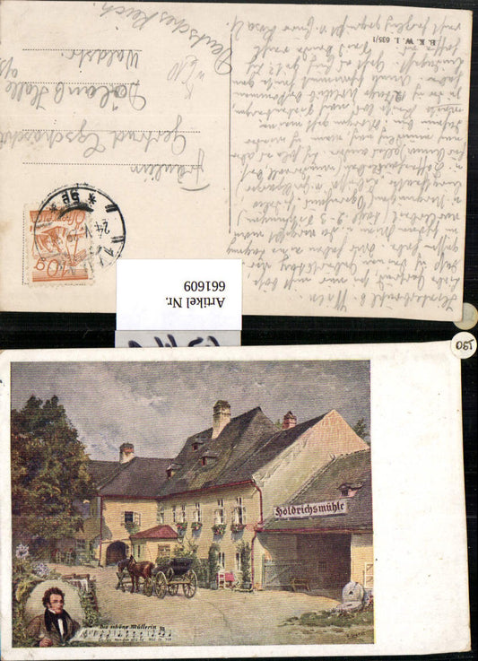 661609,Künstler Ak E. Granzer Höldrichsmühle Hinterbrühl Schubert Die schöne Müllerin