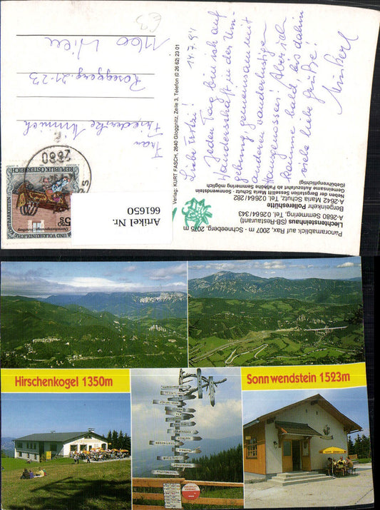 661650,Mehrbild Ak Hirschenkogel Sonnwendstein Semmering Maria Schutz