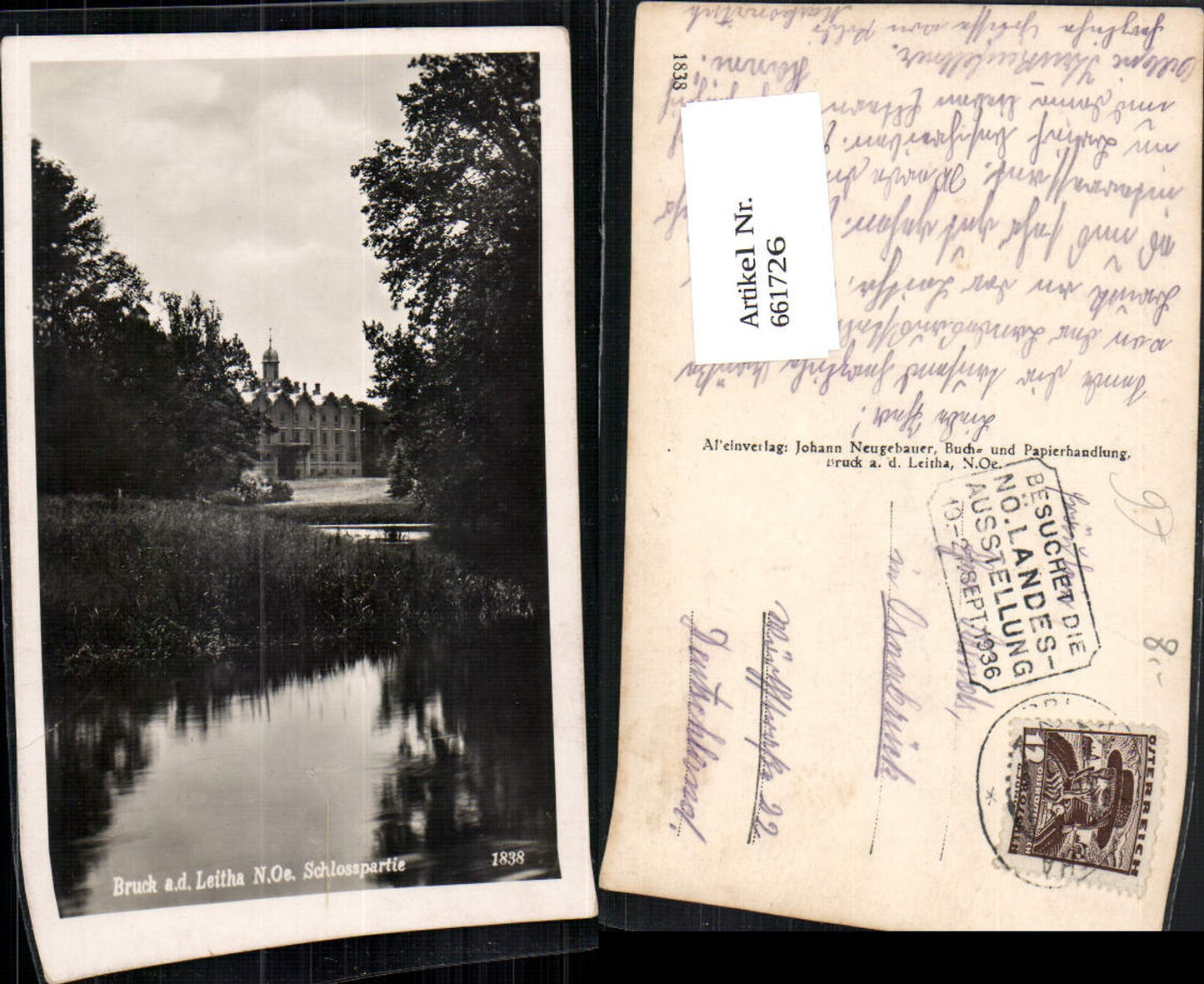 661726,Foto Ak Bruck a. d. Leitha Schlosspartie