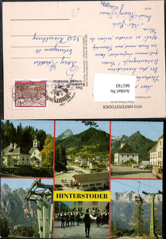 661743,Mehrbild Ak Hinterstoder mit Hutterer Höss u. Bärenalm-Seilbahn