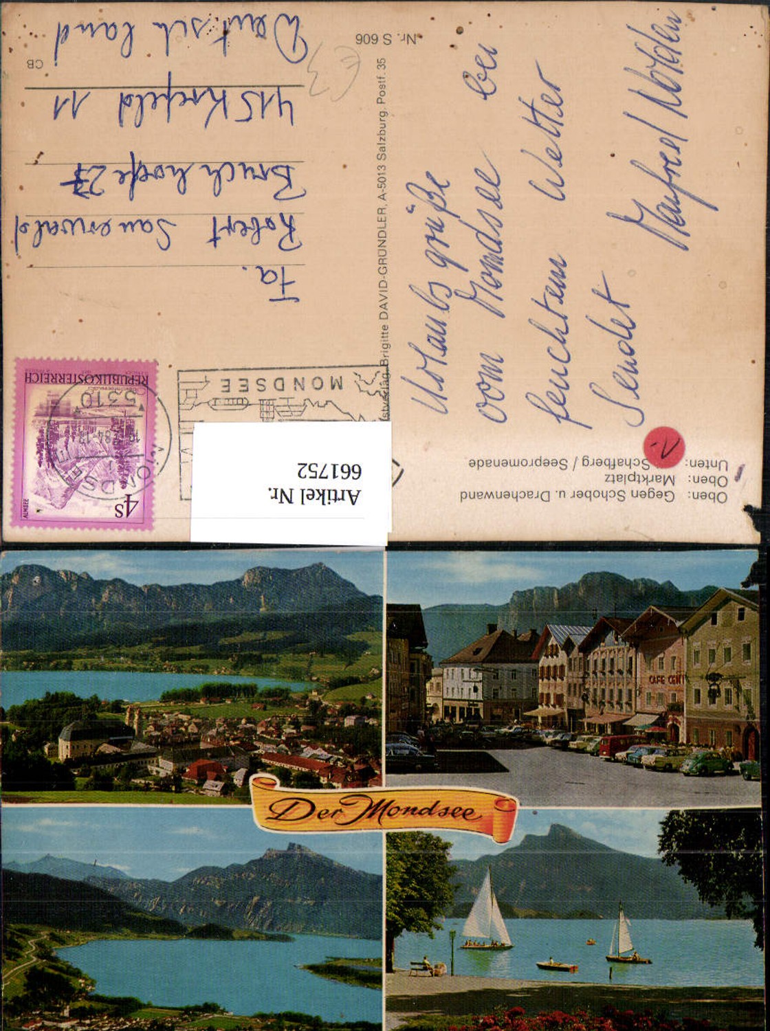 661752,Mehrbild Ak Mondsee Segelboot