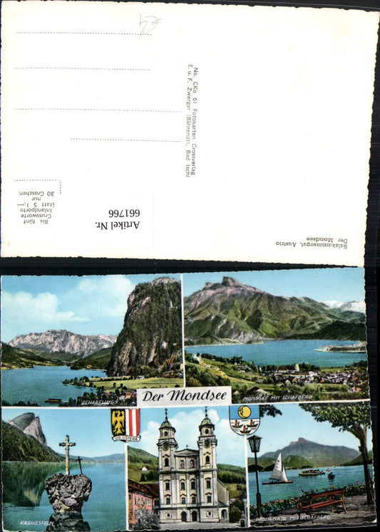 661766,Mehrbild Ak Der Mondsee Kreuzstein Promenade mit Schafberg