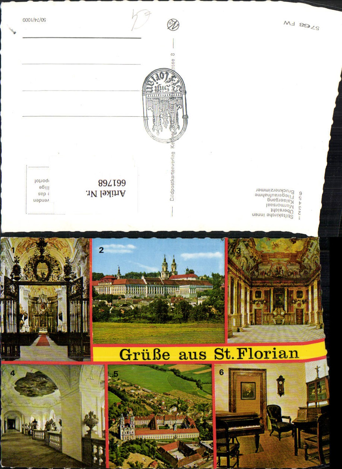 661768,Mehrbild Ak St Florian Stift Innen Marmorsaal Kaisergang