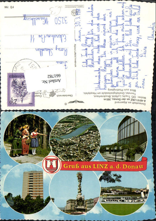 661782,Mehrbild Ak Linz a. d. Donau Tracht Schiff Dampfer