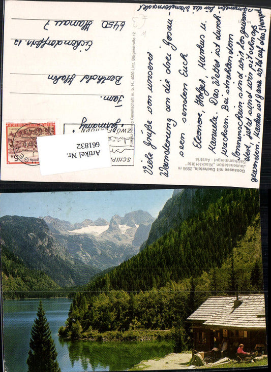 661832,Gosausee mit Dachstein Jausenstation Klackl-Hütte Gosau