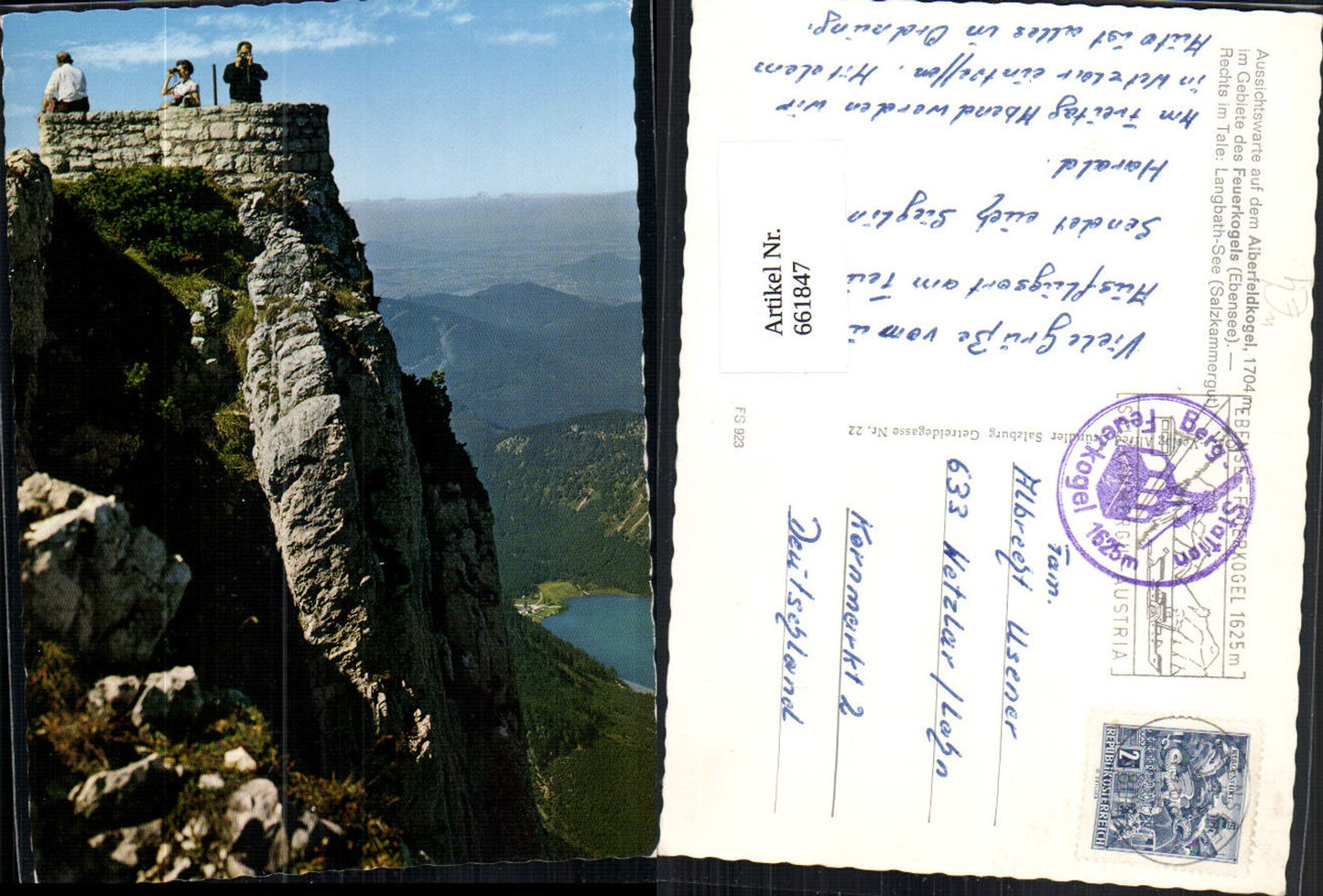 661847,Alberfeldkogel Aussichtswarte Feuerkogel Ebensee a. Traunsee