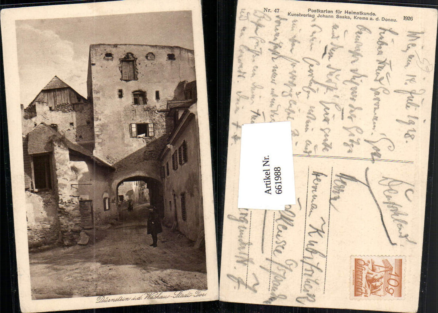 661988,Dürnstein in der Wachau Stadt Tor Straßenansicht