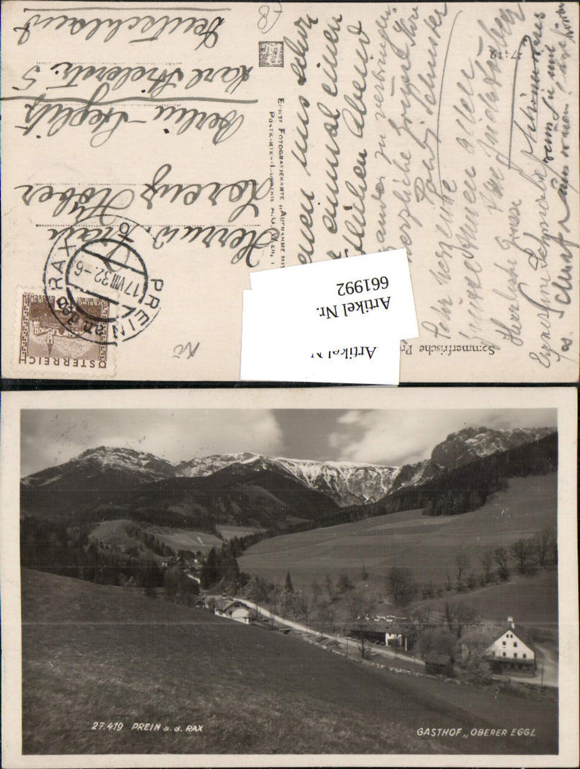 661992,tolle AK Prein an der Rax Reichenau Gasthof Oberer Eggl