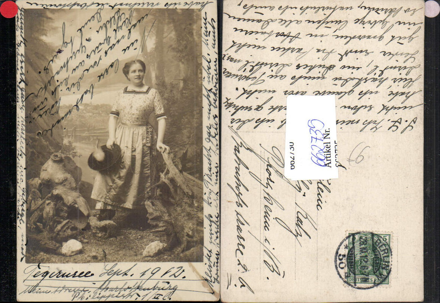 662735,Foto-AK Tracht Tegernsee Frau 1902 Bayern Mode Trachten