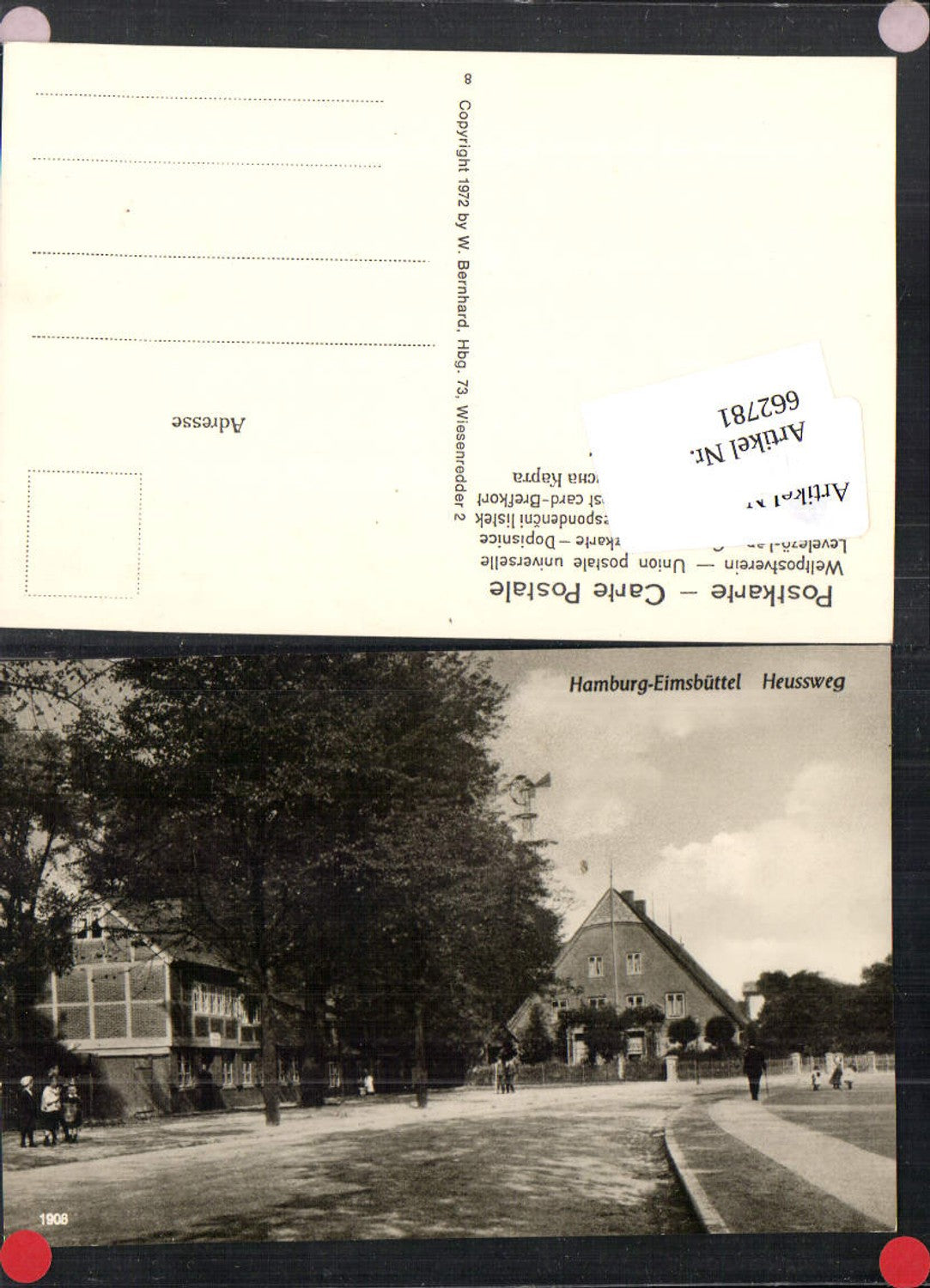 662781,seltene REPRO AK Hamburg Eimsbüttel Heussweg