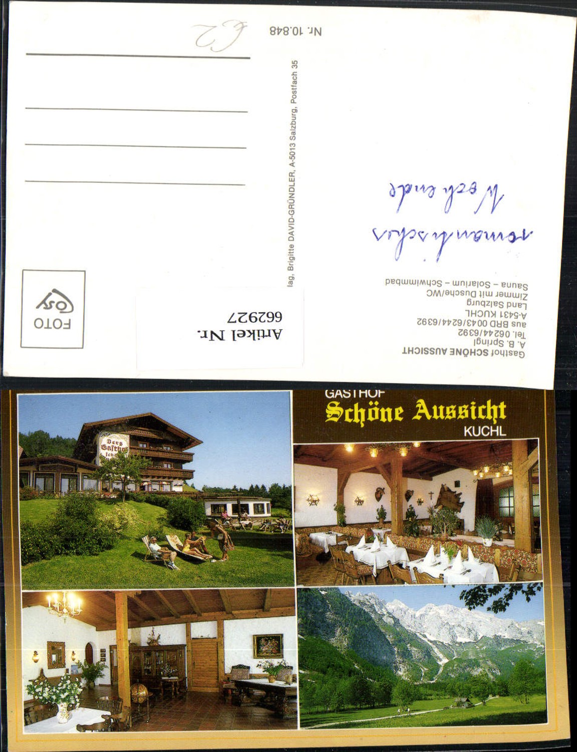 662927,Mehrbild Ak Kuchl Gasthof Schöne Aussicht