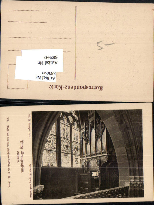 662997,W.J. Burger Burg Kreuzenstein bei Korneuburg Leobendorf Orgel
