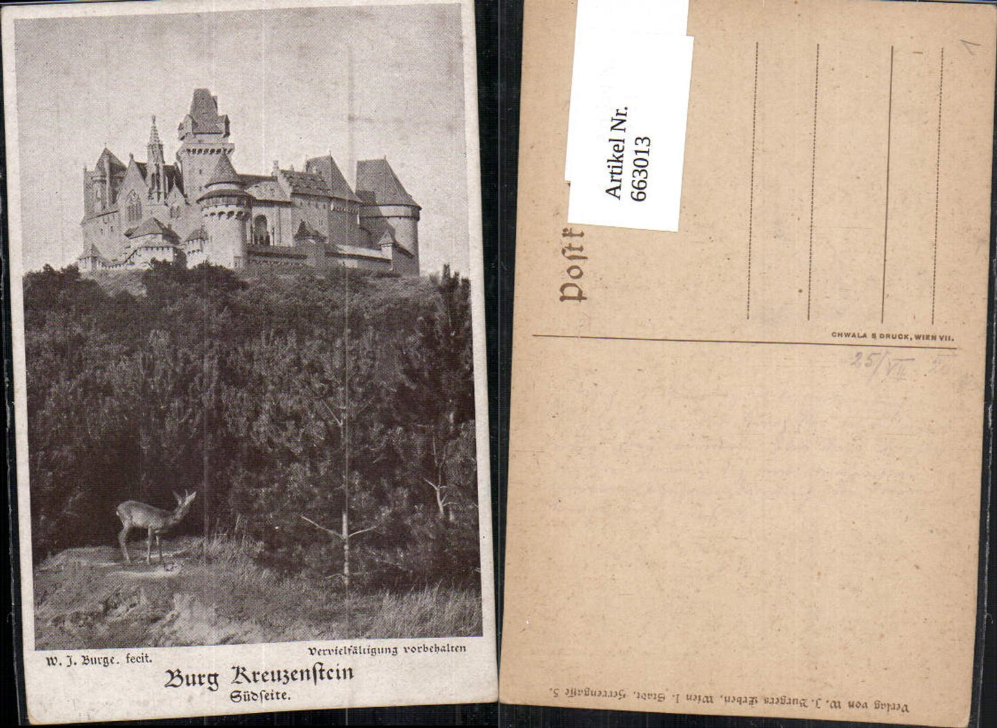 663013,W.J. Burger Burg Kreuzenstein bei Korneuburg Leobendorf