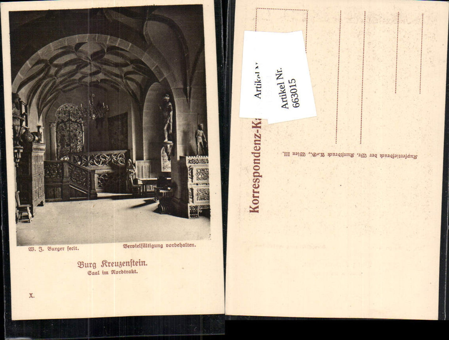 663015,W.J. Burger Burg Kreuzenstein bei Korneuburg Leobendorf