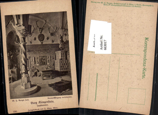 663017,W.J. Burger Burg Kreuzenstein Korneuburg Leobendorf Kachelofen Ofen