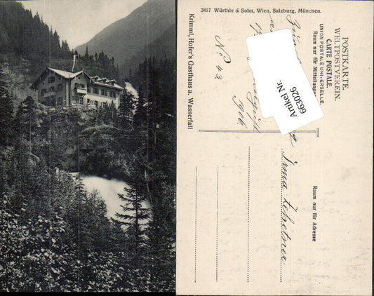 663026,Krimml im Pinzgau Hofers Tauernhaus pub Würthle & Sohn