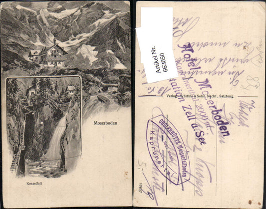 663050,Künstler AK E. T. Compton Kaprun Kesselfall Krimml