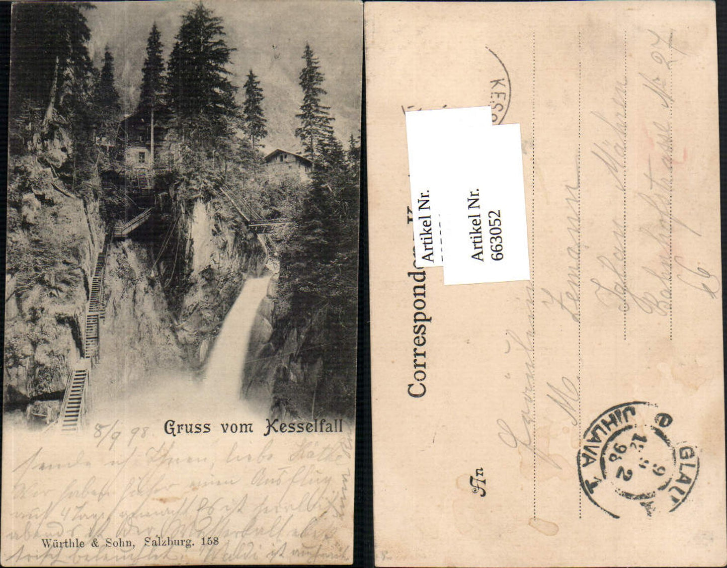 663052,Kaprun Kesselfall Zell am See 1898 pub Würthle & Sohn 158