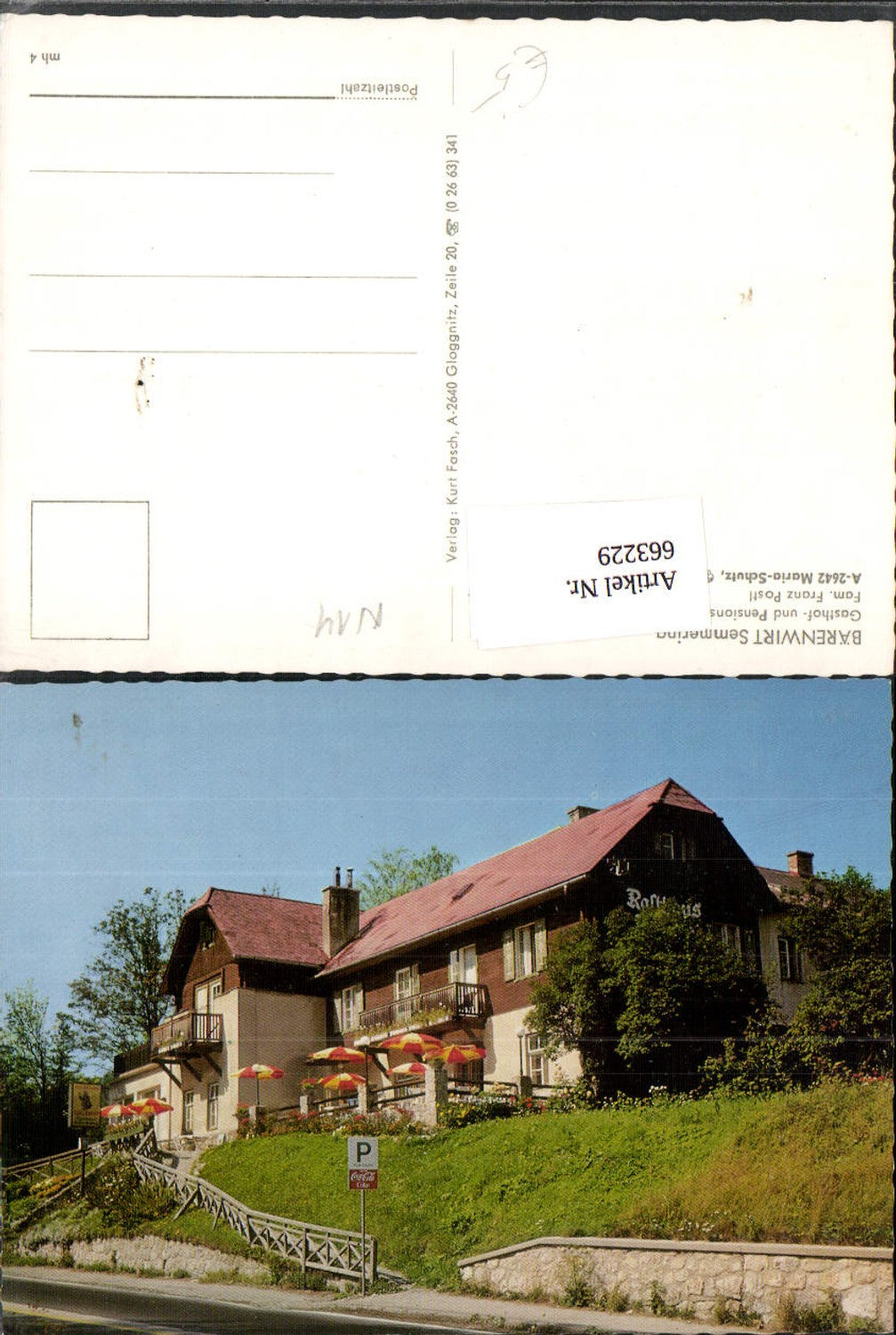 663229, Maria Schutz Bärenwirt Semmering Schottwien