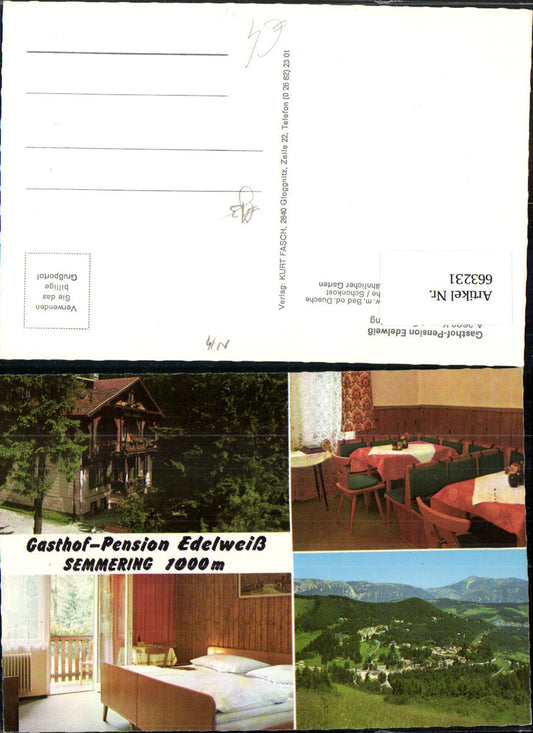 663231,Mehrbild Ak Semmering Gasthof Pension Edelweiß