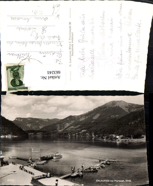 663241,Foto Ak Erlaufsee b. Mariazell Schiff Ruderboote Mitterbach am Erlaufsee