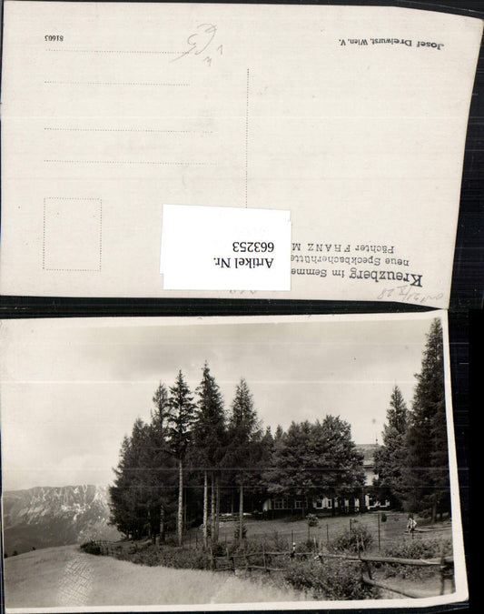 663253,Breitenstein Kreuzberg im Semmering Neue Speckbacherhütte pub Dreiwurst