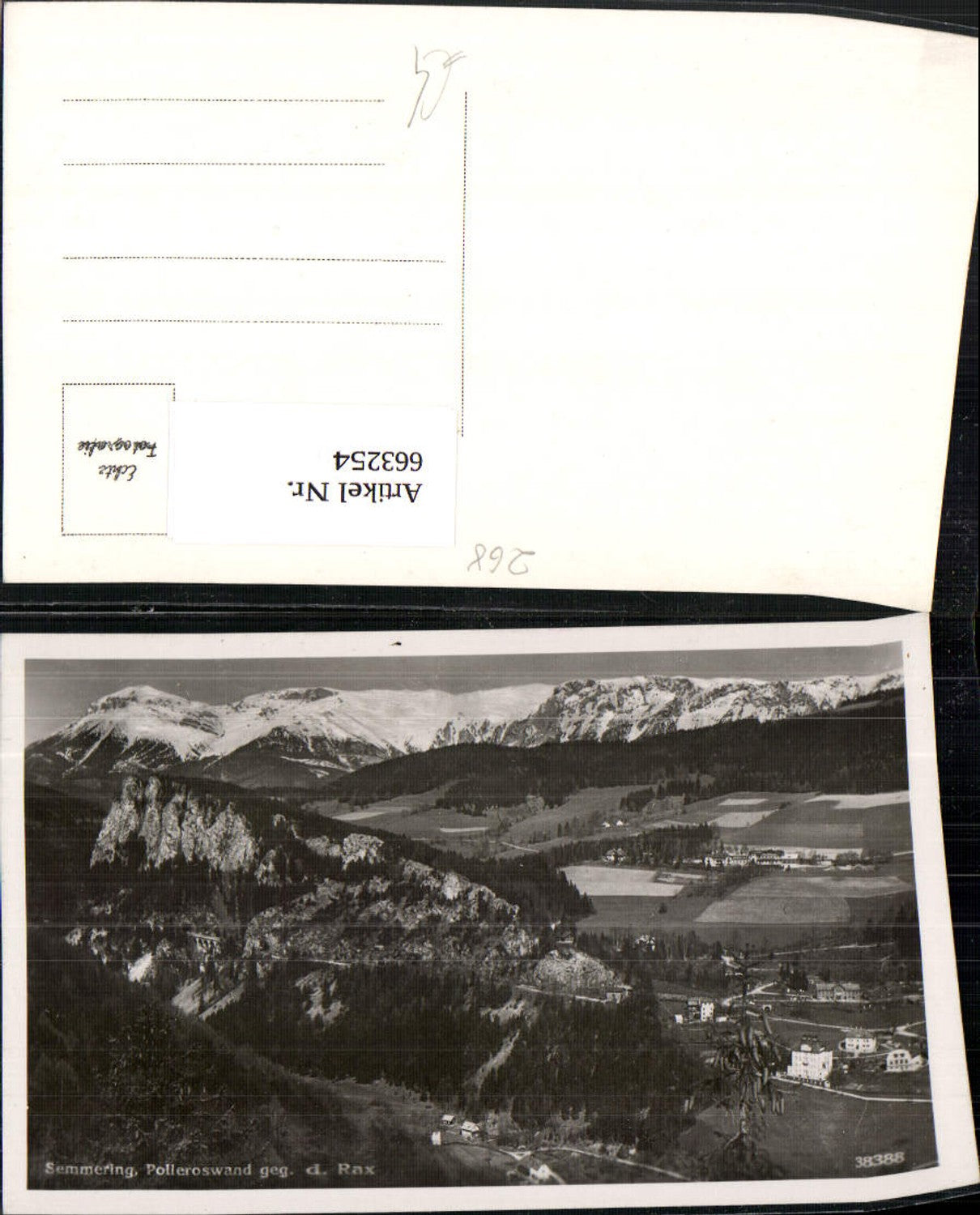 663254,Foto Ak Semmering Polleroswand geg. d. Rax