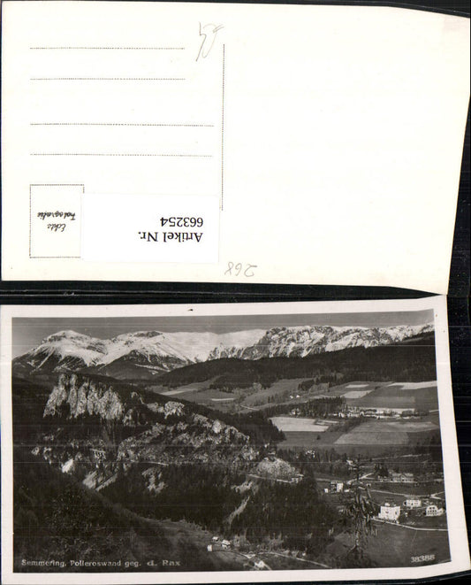 663254,Foto Ak Semmering Polleroswand geg. d. Rax