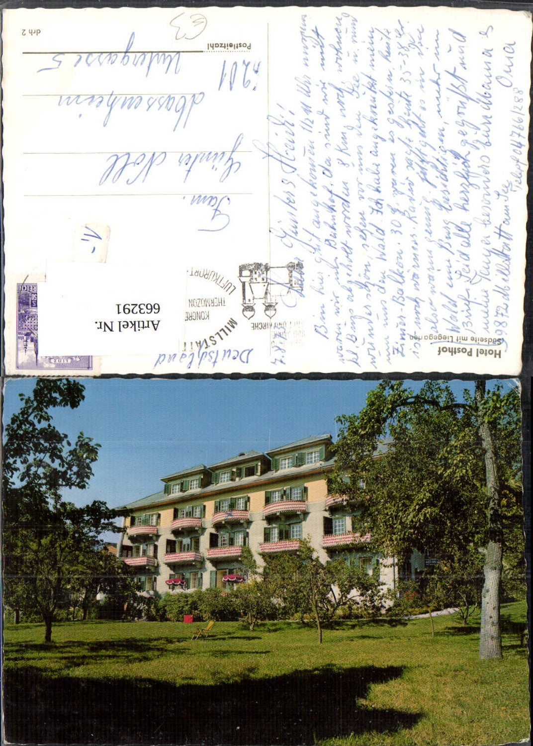 663291,Millstatt am See Hotel Posthof Südseite mit Liegegarten