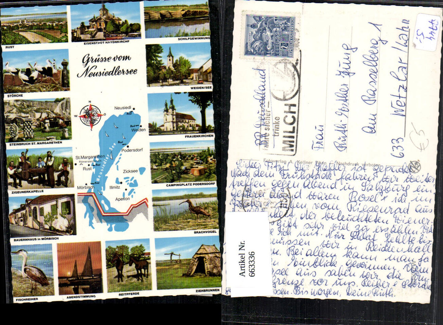 663336,Mehrbild Ak Neusiedlersee Lagekarte Mörbisch Rust Illmitz