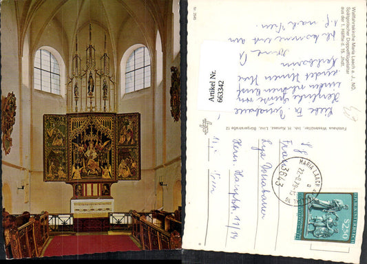 663342,Wallfahrtskirche Maria Laach a. Jauerling Innenansicht Doppelflügelaltar