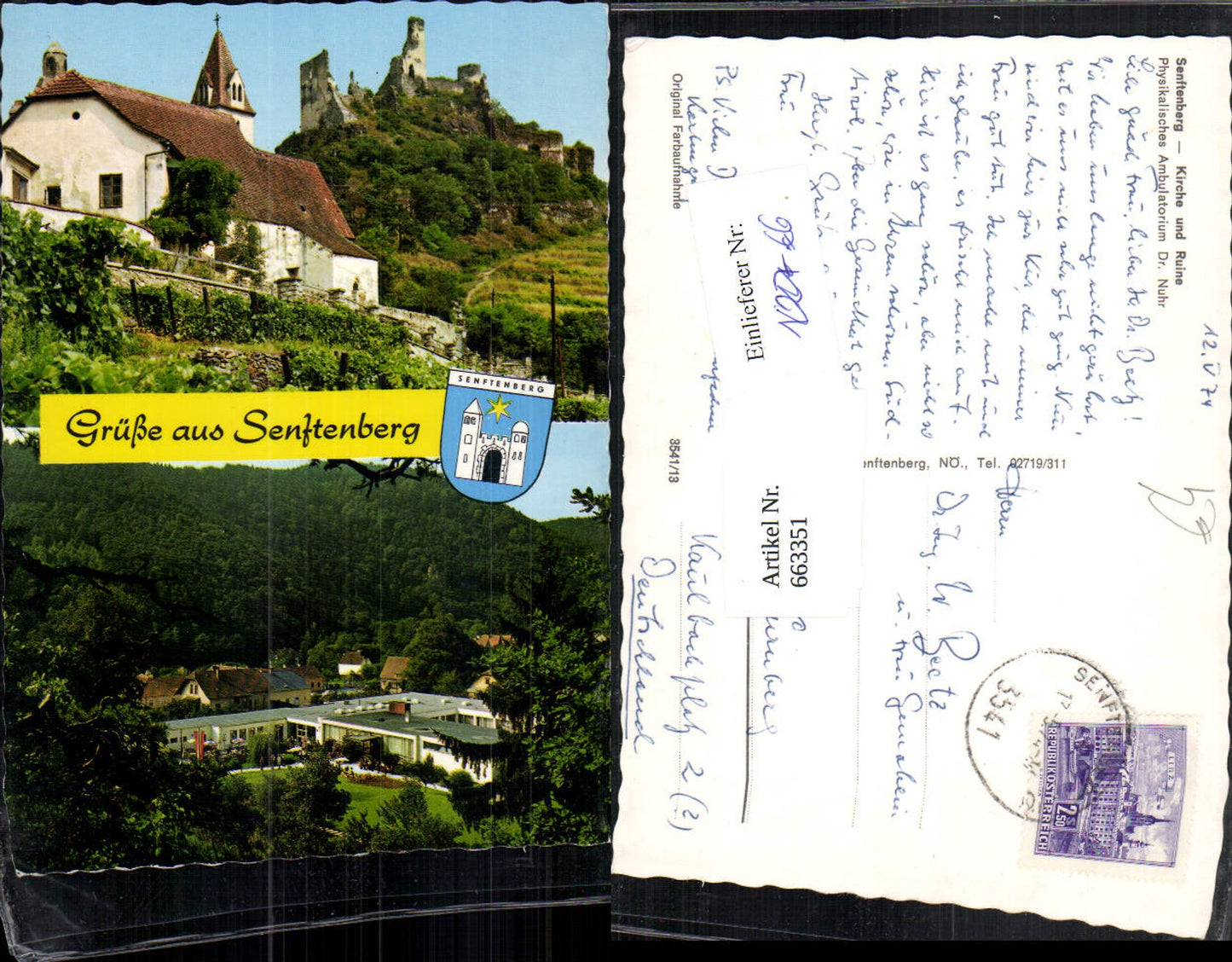 663351,Mehrbild Ak Senftenberg Kirche u. Ruine