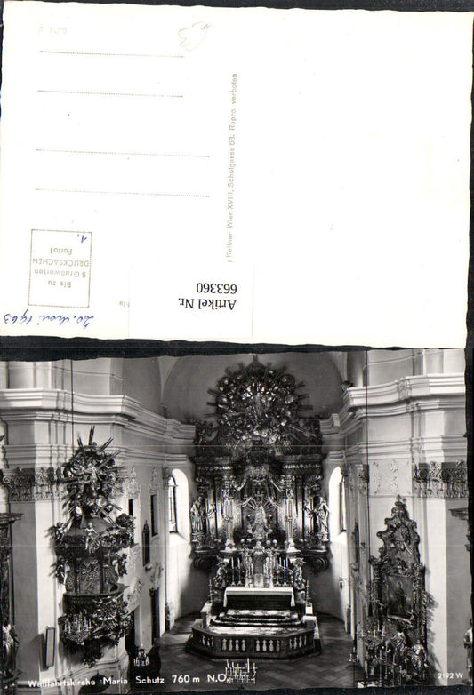 663360,Foto Ak Wallfahrtskirche Maria Schutz Altar Schottwien