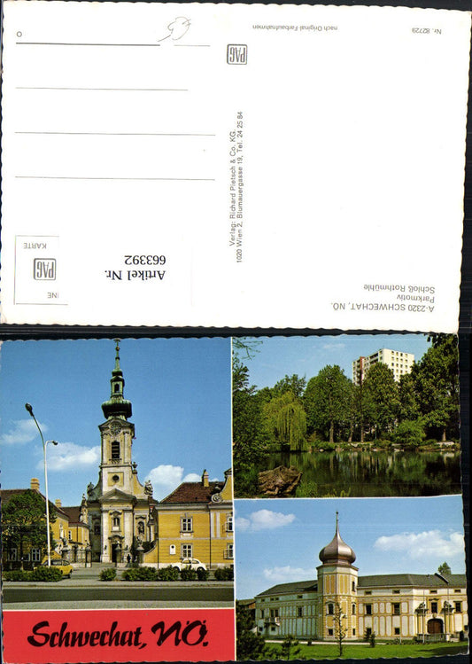 663392,Mehrbild Ak Schwechat Parkmotiv Schloss Rothmühle