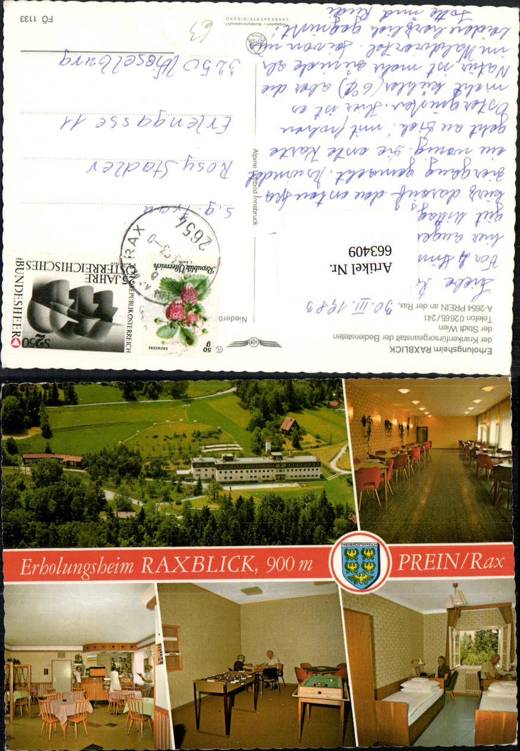 663409,Mehrbild Ak Reichenau Prein a. d. Rax Erholungsheim Raxblick