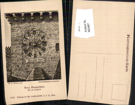 663497, W. Burger Burg Kreuzenstein bei Leobendorf Korneuburg