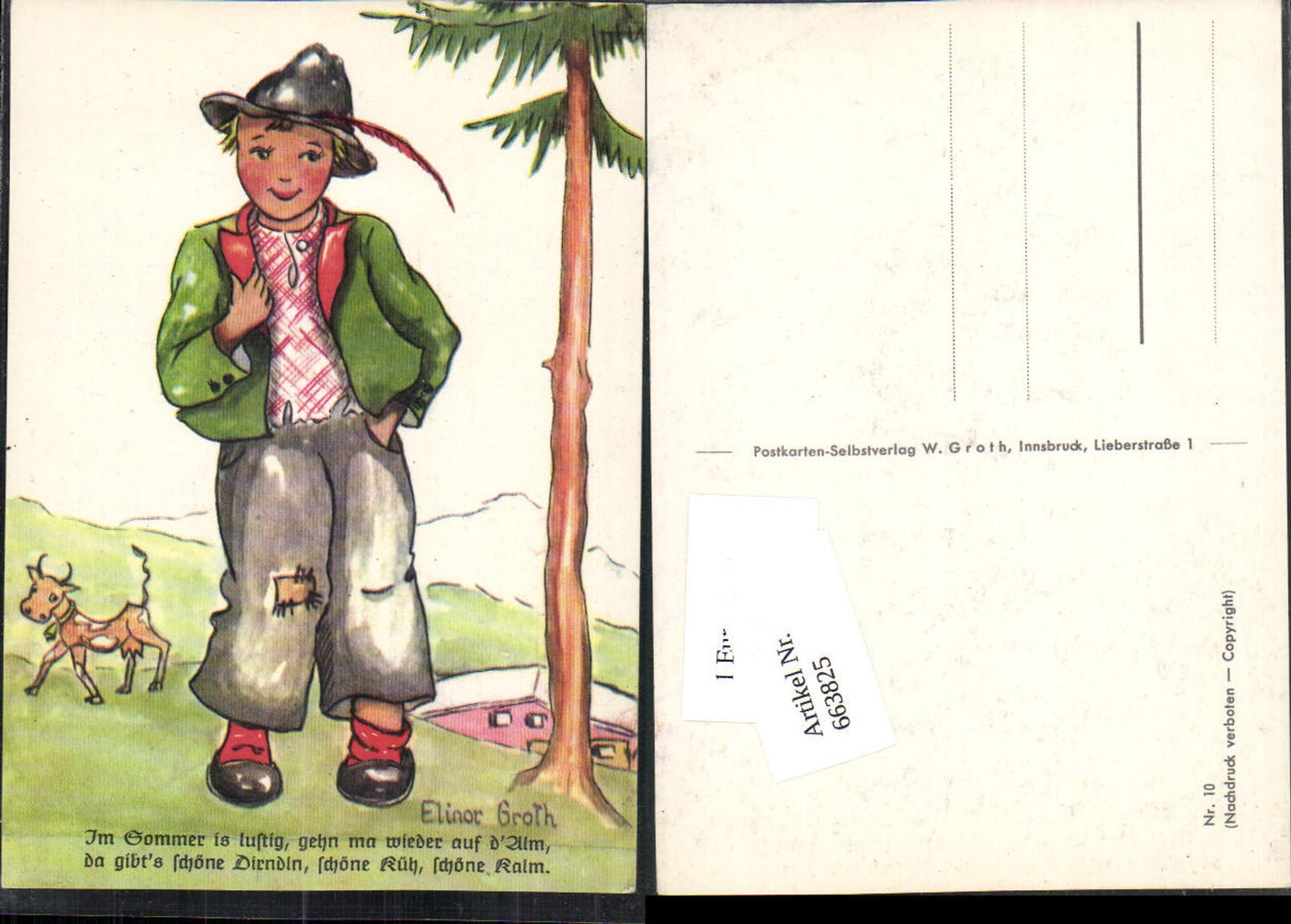 663825,Künstler AK Elinor Groth Kinder Mädchen Kind Tracht