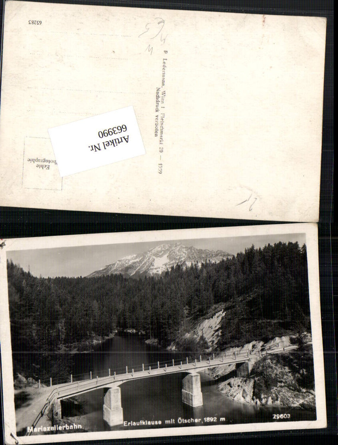 663990,Mariazellerbahn Annaberg Erlaufklause Brücke m. Ötscher