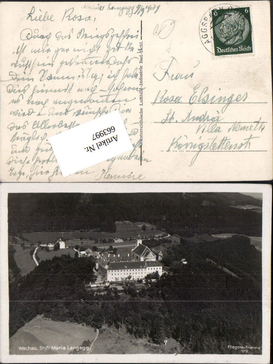 663997,Fliegeraufnahme 979 Maria Langegg Aggsbach Dorf